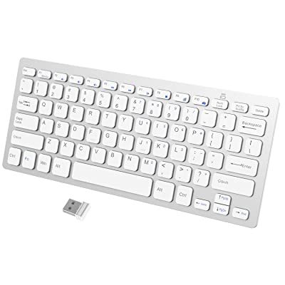 JETech Ultra-Slim 2.4G Wireless Keyboard  (White) - 2161
